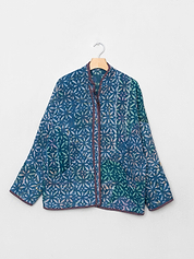 The Ladhiya Quilted Indigo Kantha Jacket