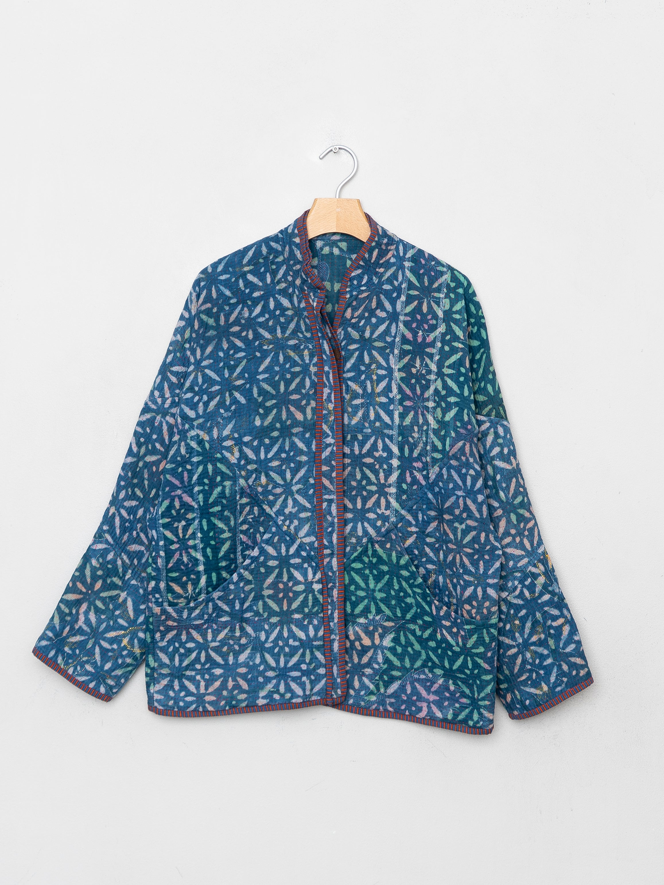 The Ladhiya Quilted Indigo Kantha Jacket