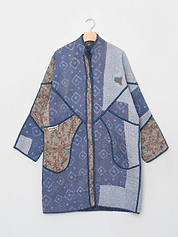The Sai Quilted Indigo Kantha Coat