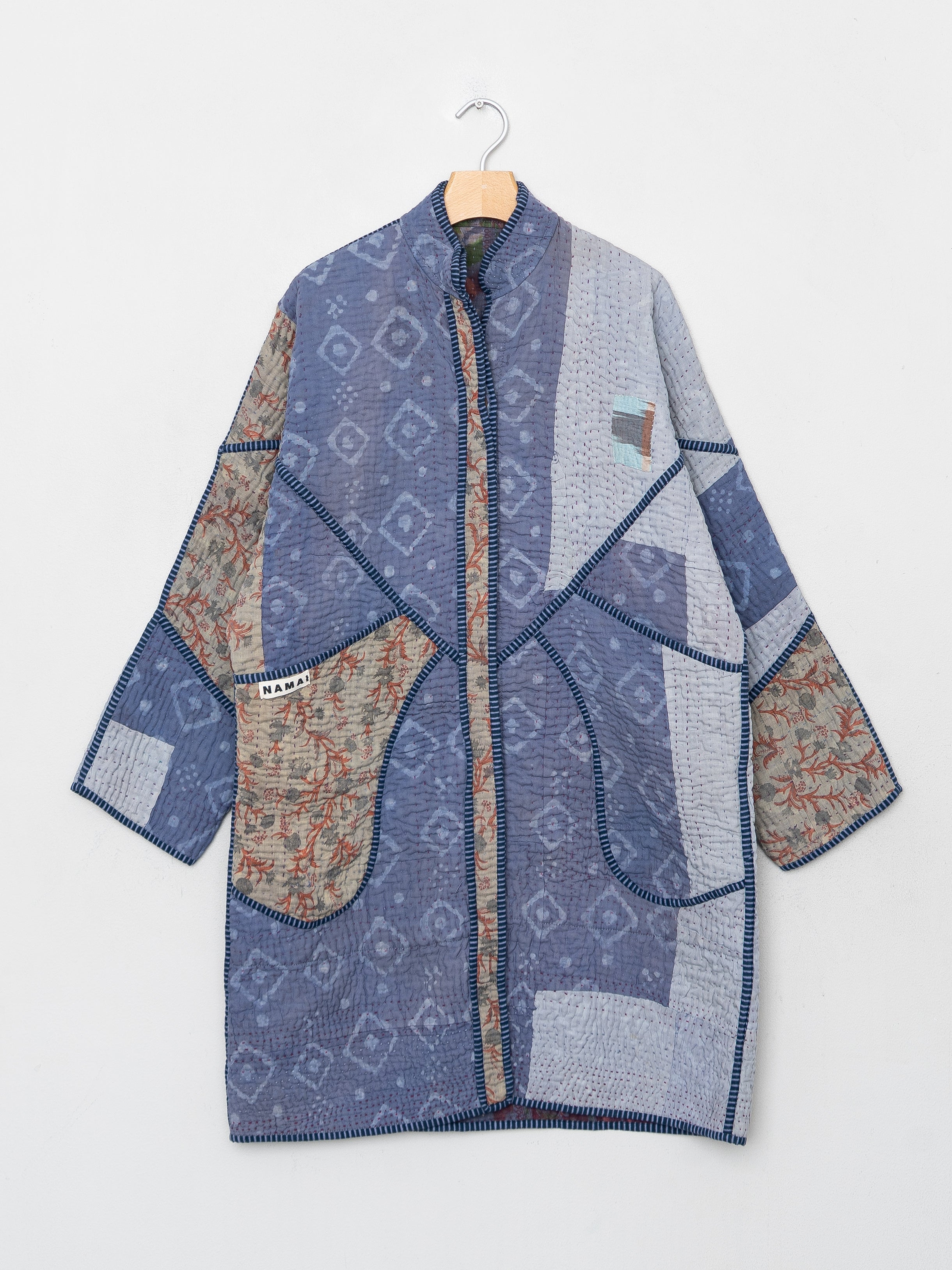 The Sai Quilted Indigo Kantha Coat