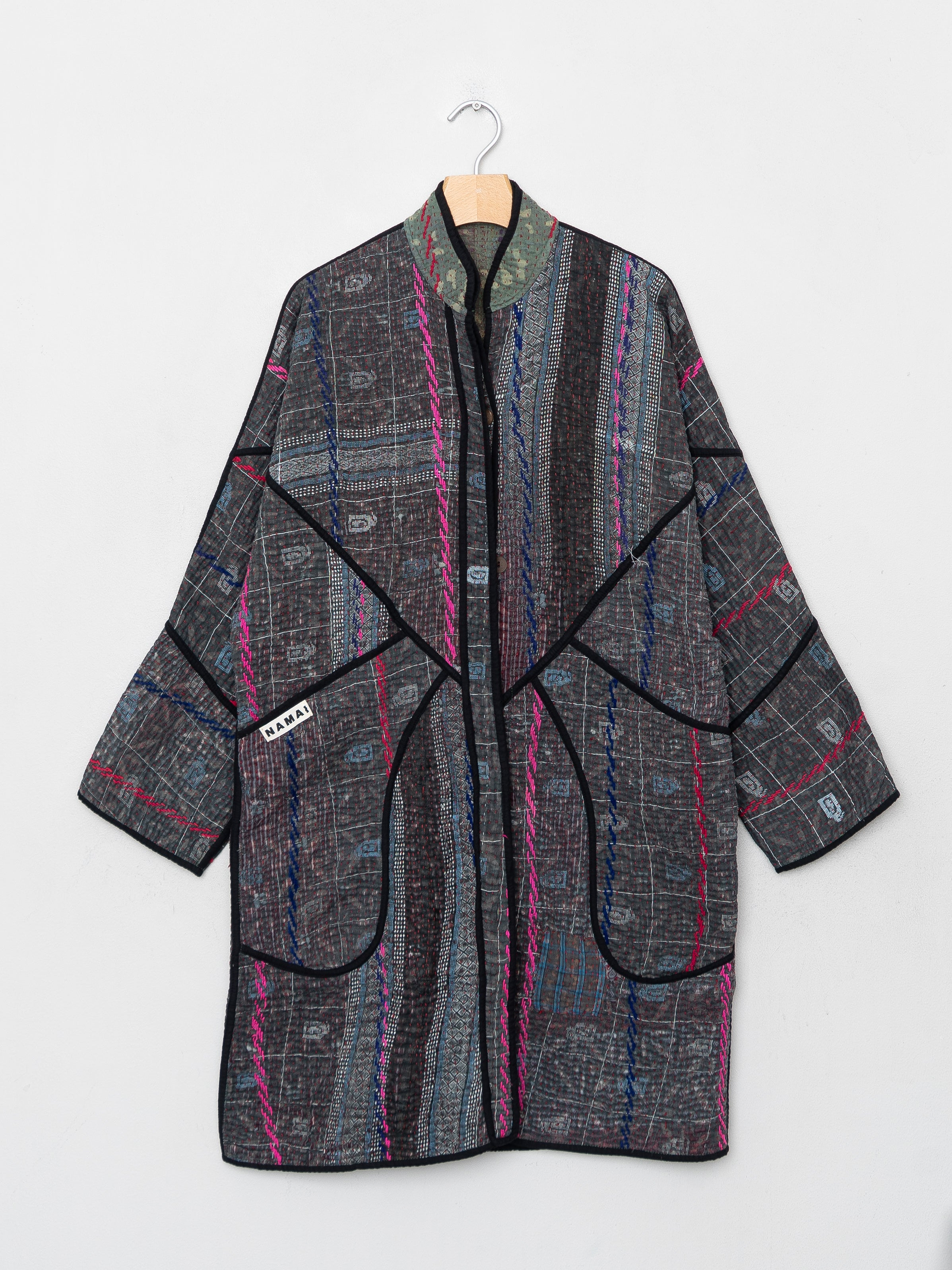 The Sai Quilted Indigo Kantha Coat