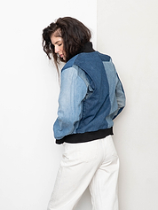 The Veda Denim Bomber Jacket - Medium
