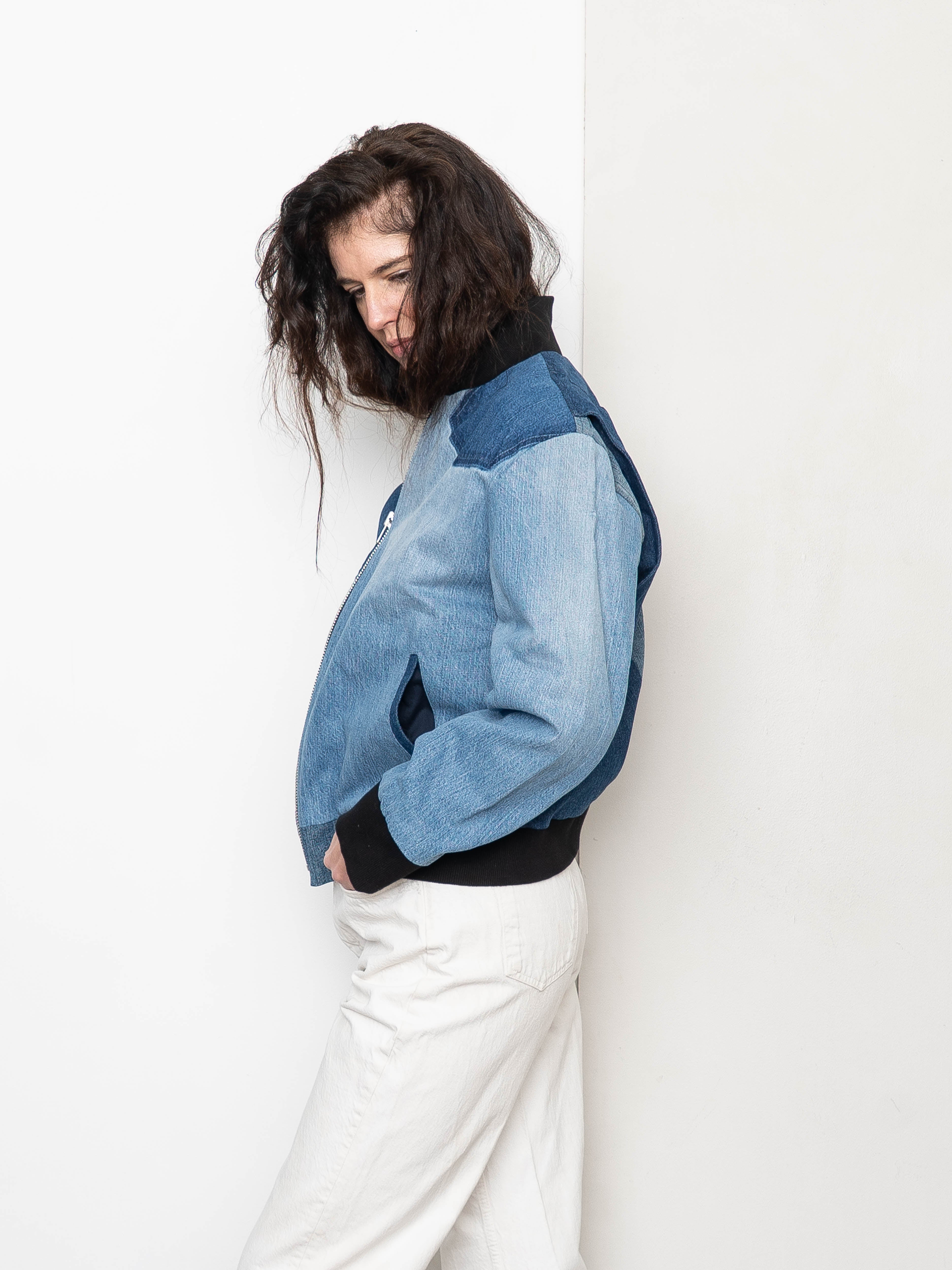 The Veda Denim Bomber Jacket - Medium