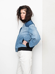 The Veda Denim Bomber Jacket - Medium