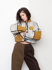 The Kaira Cropped Quilted Patchwork Kantha Jacket