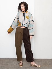 The Kaira Cropped Quilted Patchwork Kantha Jacket