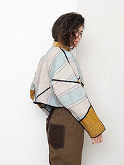 The Kaira Cropped Quilted Patchwork Kantha Jacket