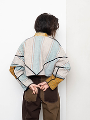 The Kaira Cropped Quilted Patchwork Kantha Jacket