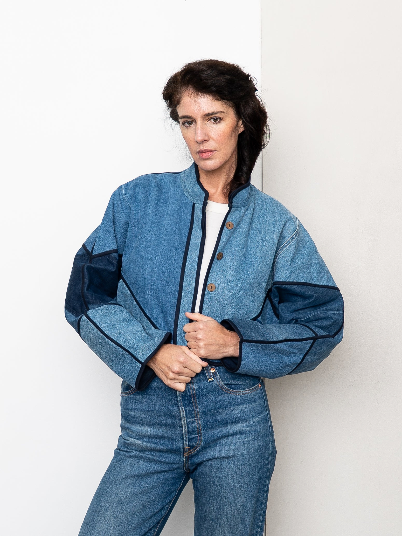 The Kaira Cropped Denim Jacket - Medium