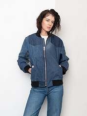 The Veda Denim Bomber Jacket - Medium