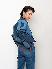 The Kaira Cropped Denim Jacket - Medium