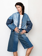 The Kaira Cropped Denim Jacket - Medium