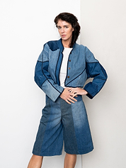 The Kaira Cropped Denim Jacket - Medium