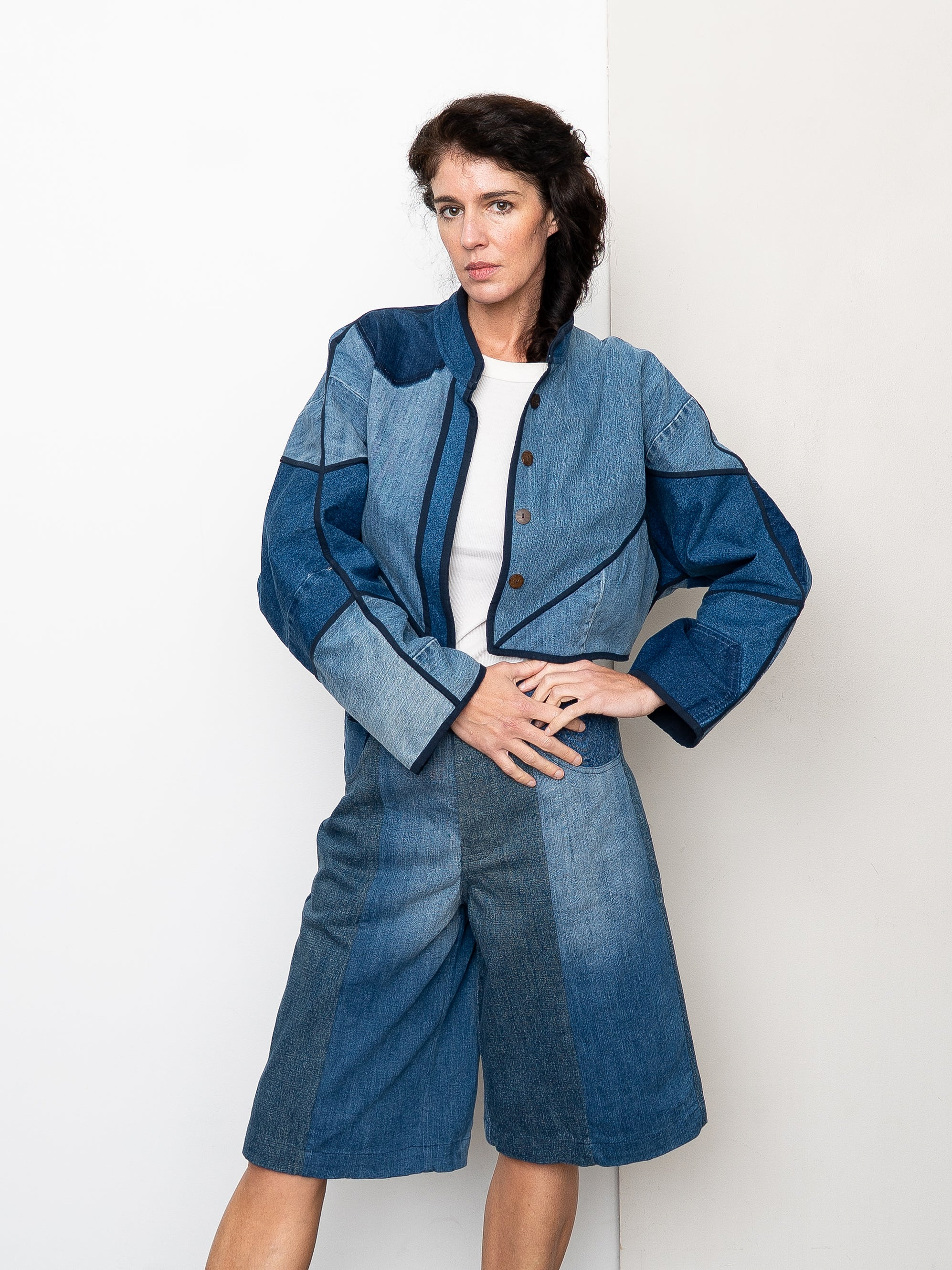 The Kaira Cropped Denim Jacket - Medium