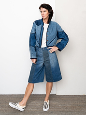 The Kaira Cropped Denim Jacket - Medium