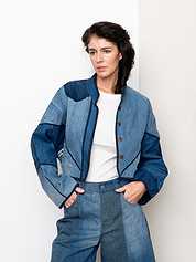 The Kaira Cropped Denim Jacket - Medium