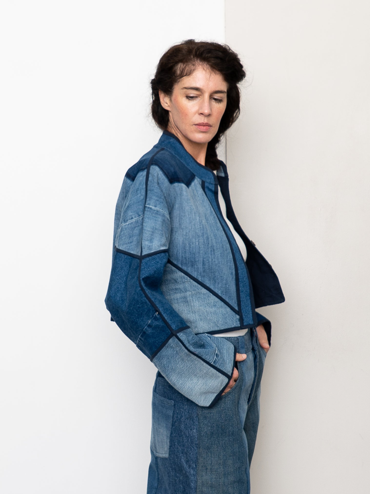 The Kaira Cropped Denim Jacket - Medium