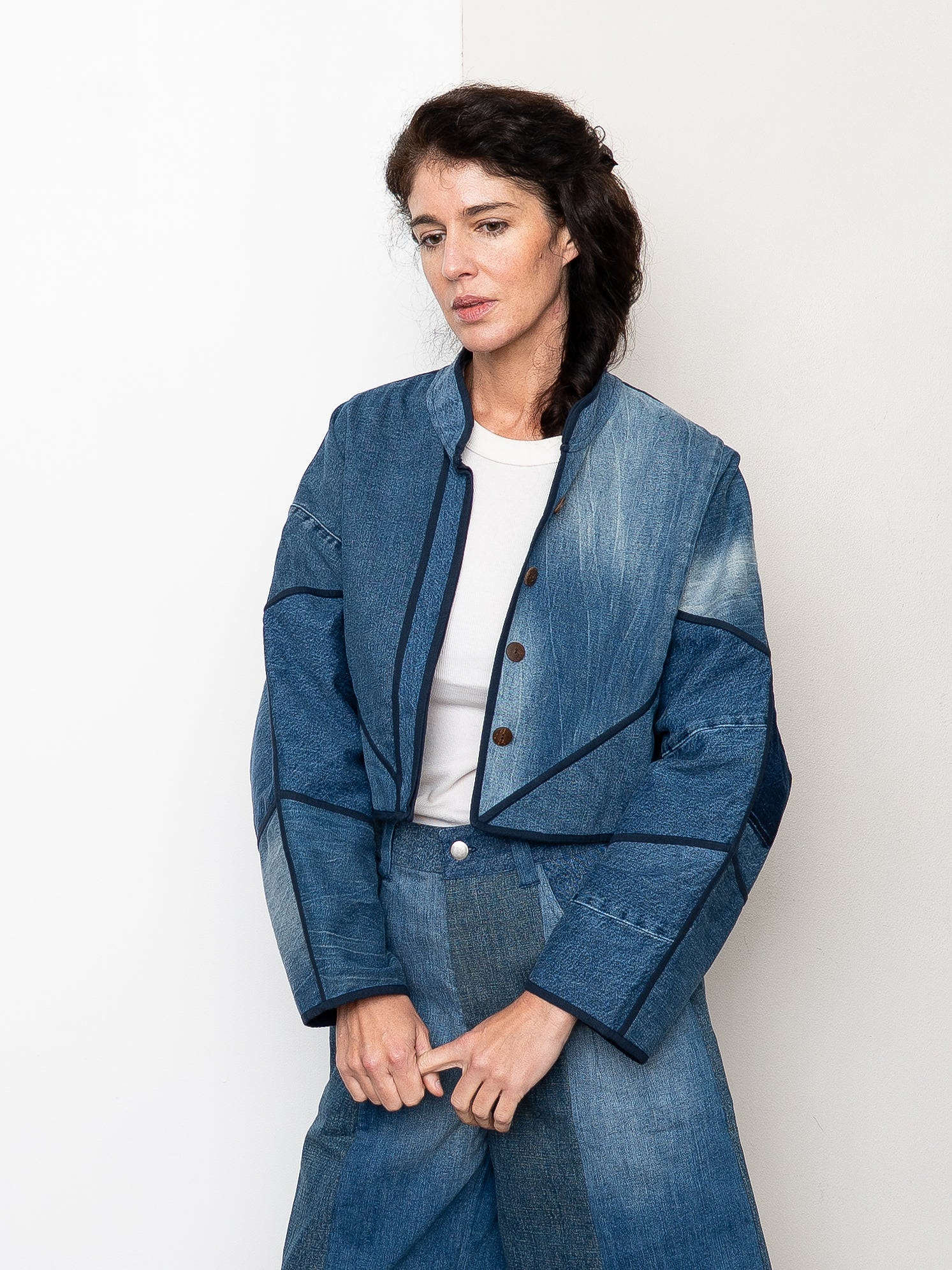The Kaira Cropped Denim Jacket - Medium