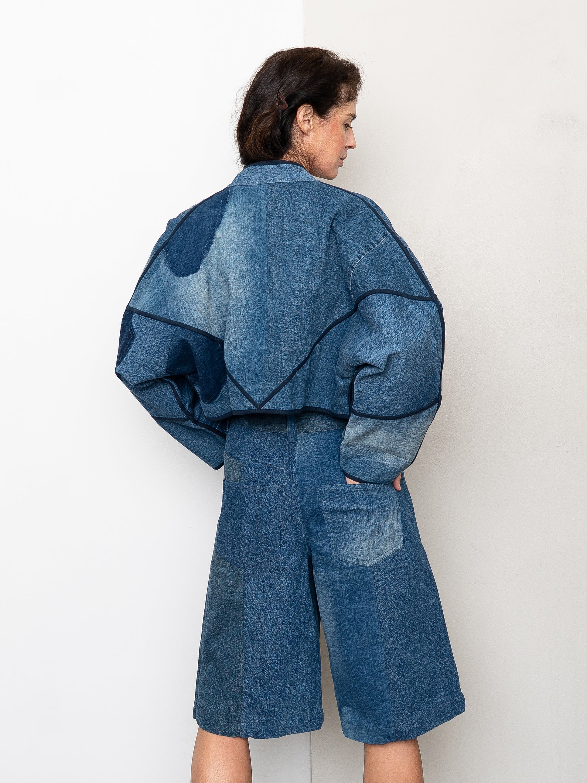 The Kaira Cropped Denim Jacket - Medium