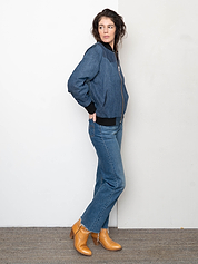 The Veda Denim Bomber Jacket - Medium