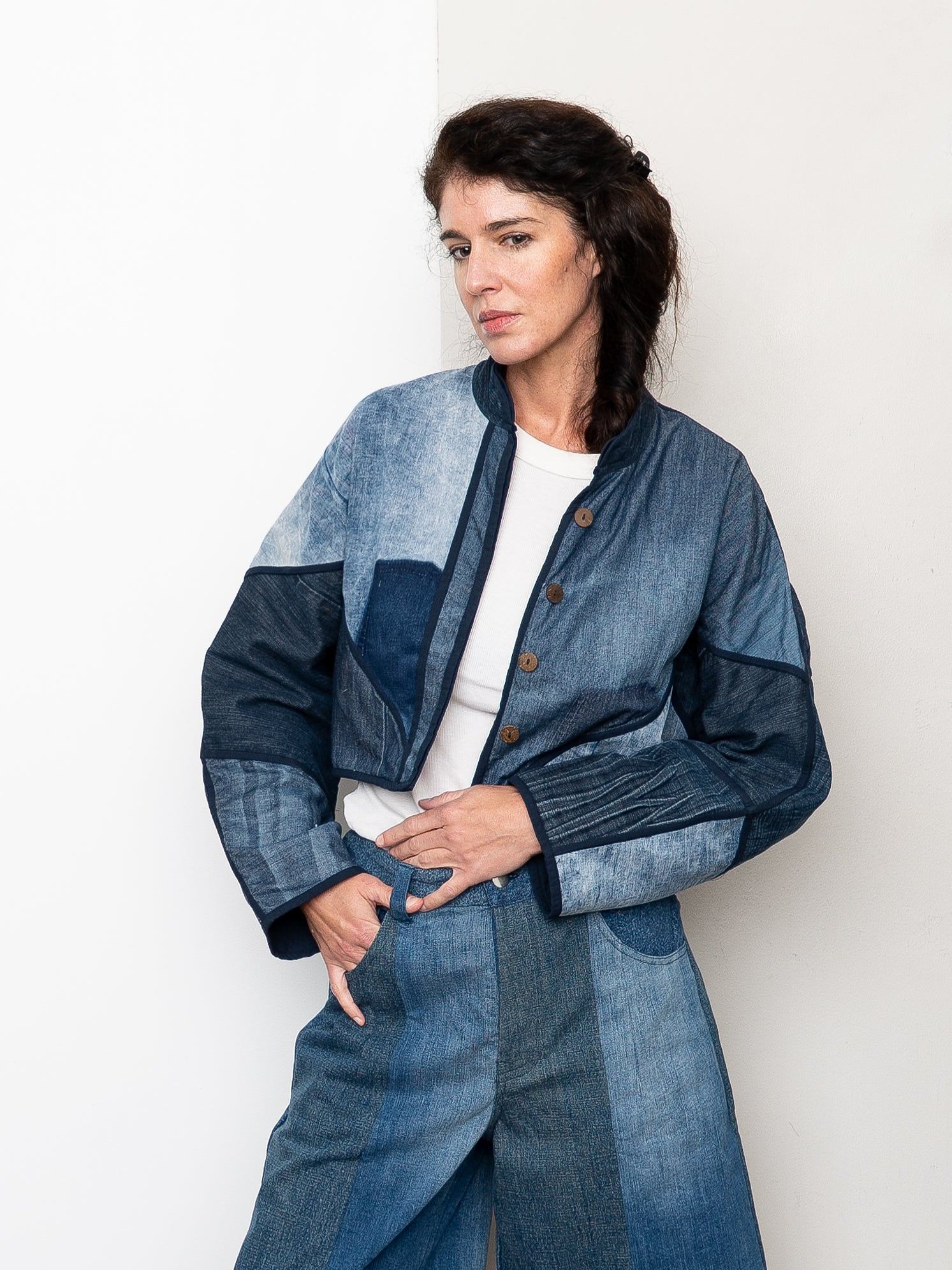 The Kaira Cropped Denim Jacket - Medium