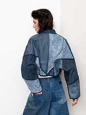 The Kaira Cropped Denim Jacket - Medium
