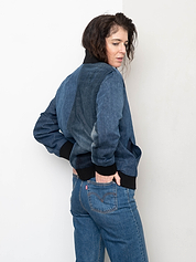 The Veda Denim Bomber Jacket - Medium