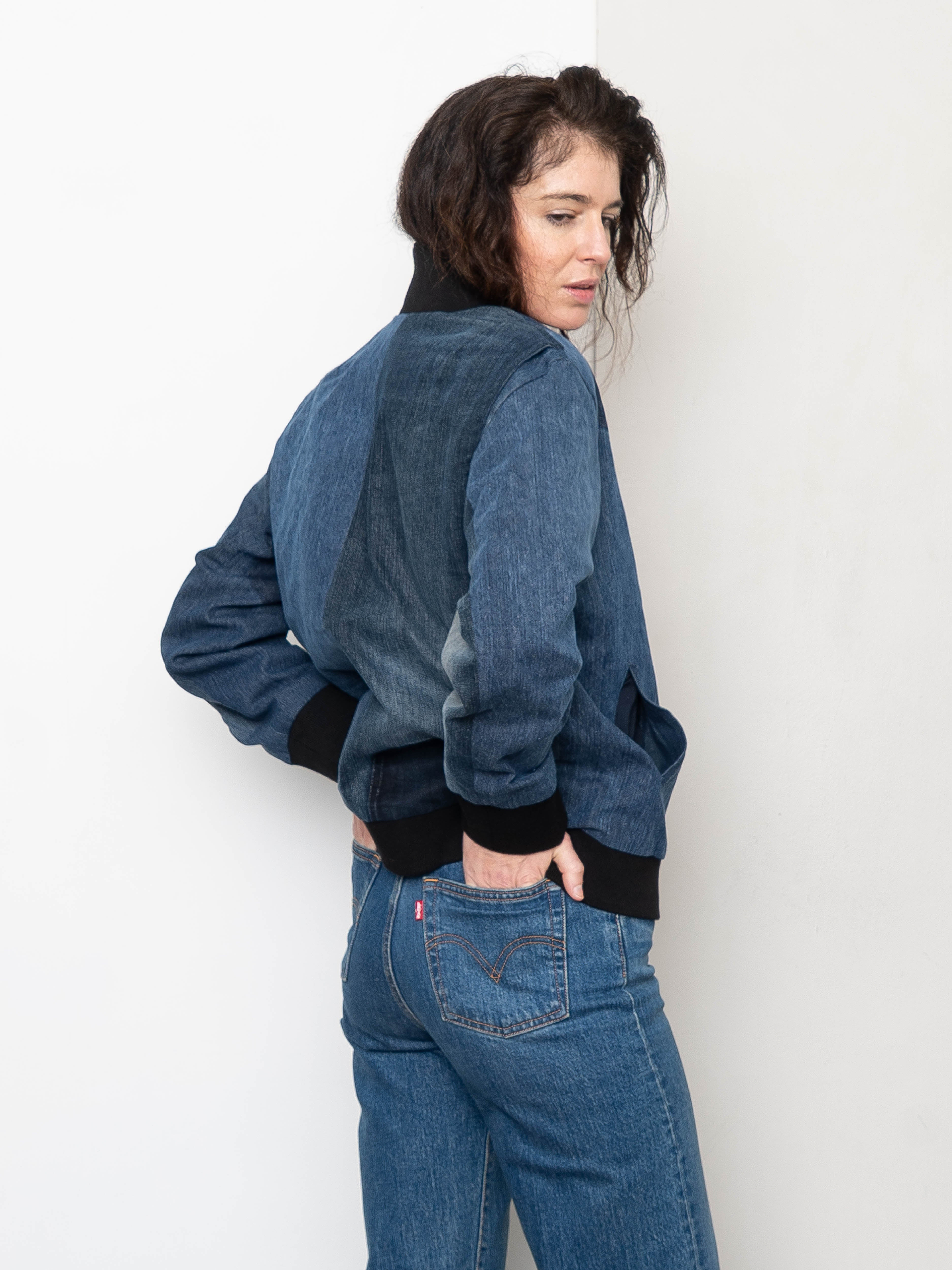 The Veda Denim Bomber Jacket - Medium