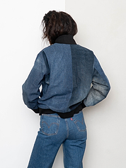 The Veda Denim Bomber Jacket - Medium