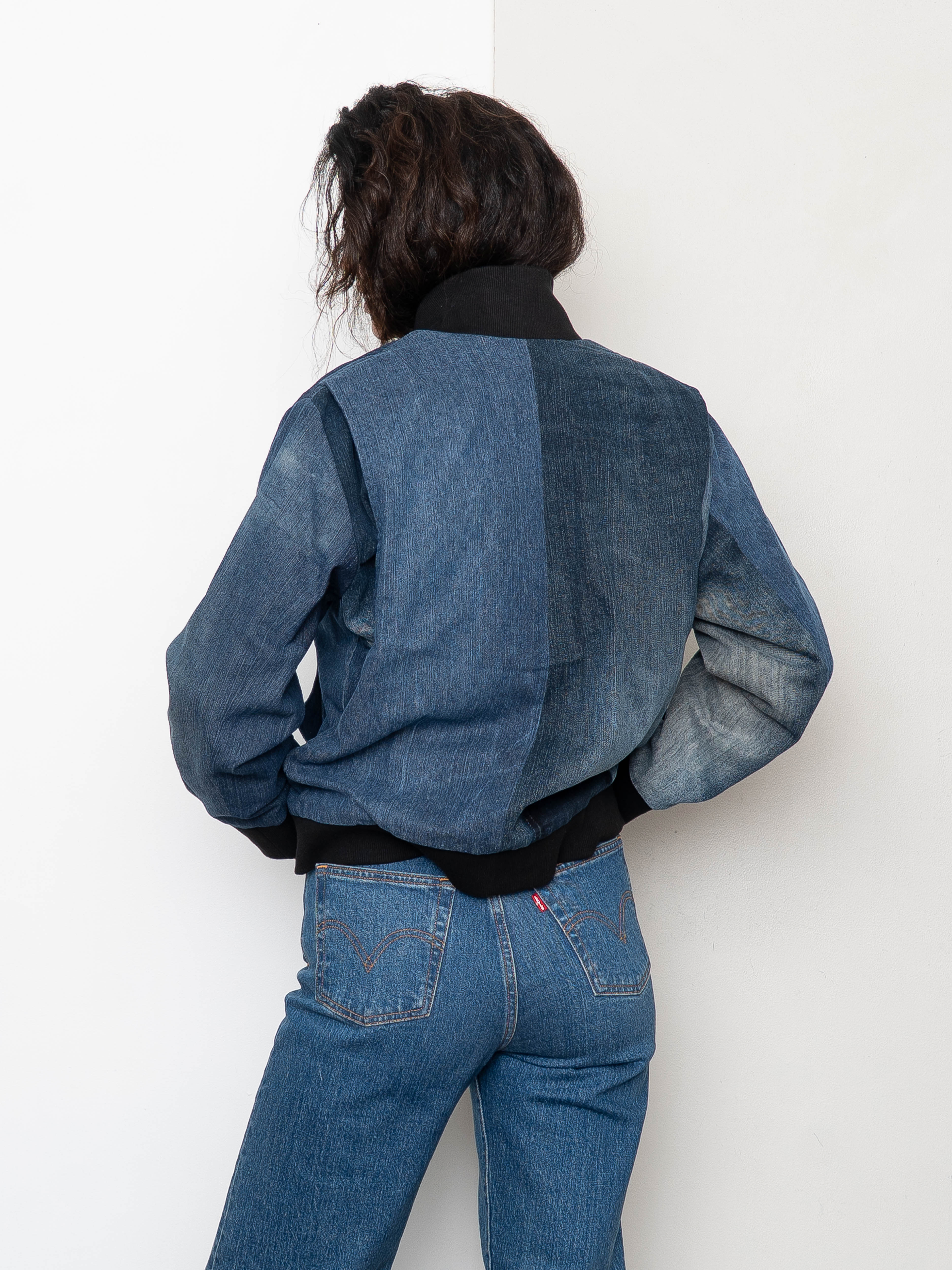 The Veda Denim Bomber Jacket - Medium