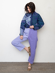Verity & Daughters Barrel Leg Janus Pant - Lavender Mix