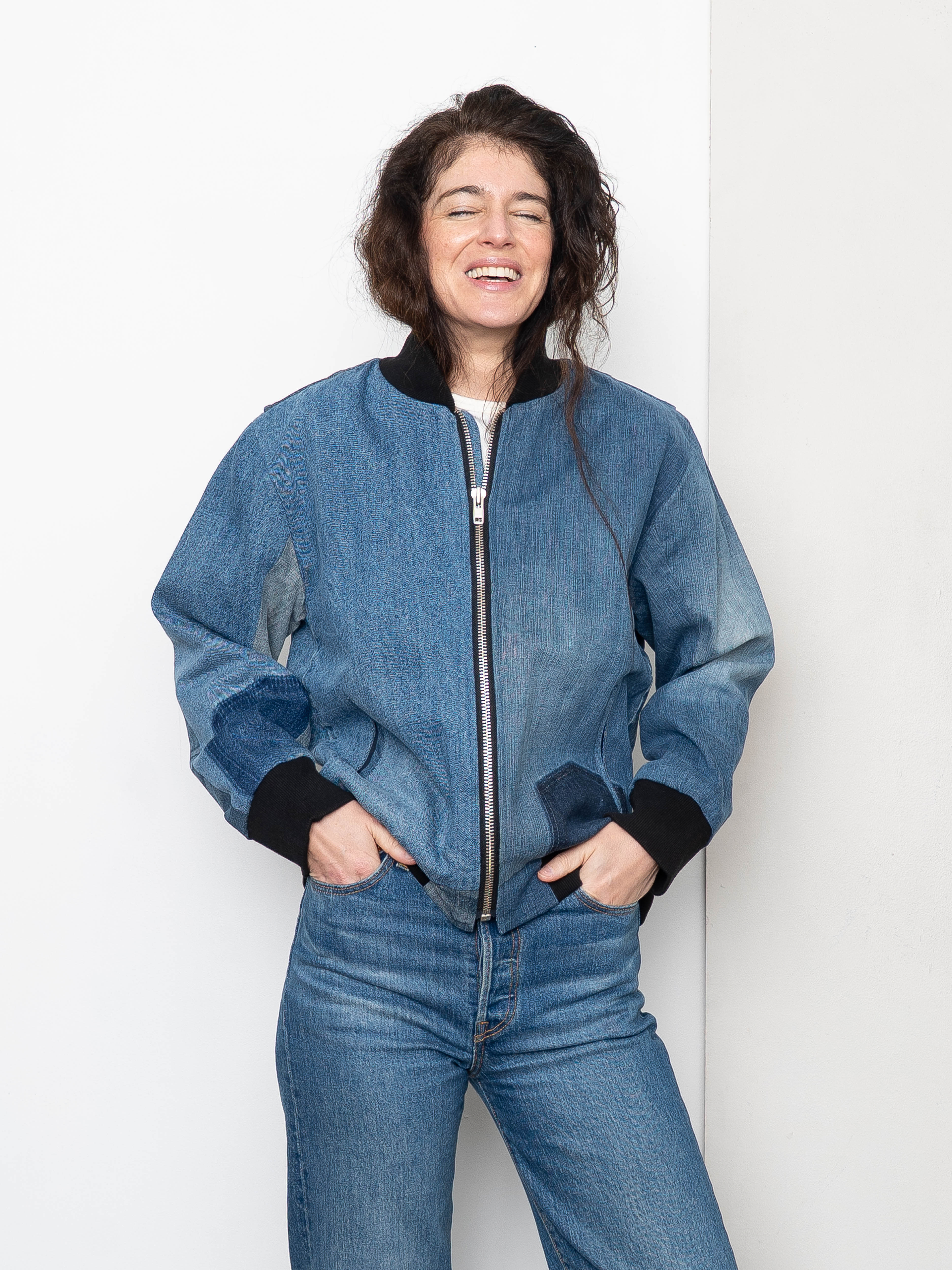 The Veda Denim Bomber Jacket - Medium