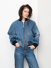 The Veda Denim Bomber Jacket - Medium