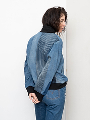 The Veda Denim Bomber Jacket - Medium