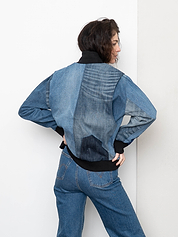 The Veda Denim Bomber Jacket - Medium