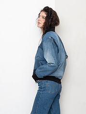The Veda Denim Bomber Jacket - Medium