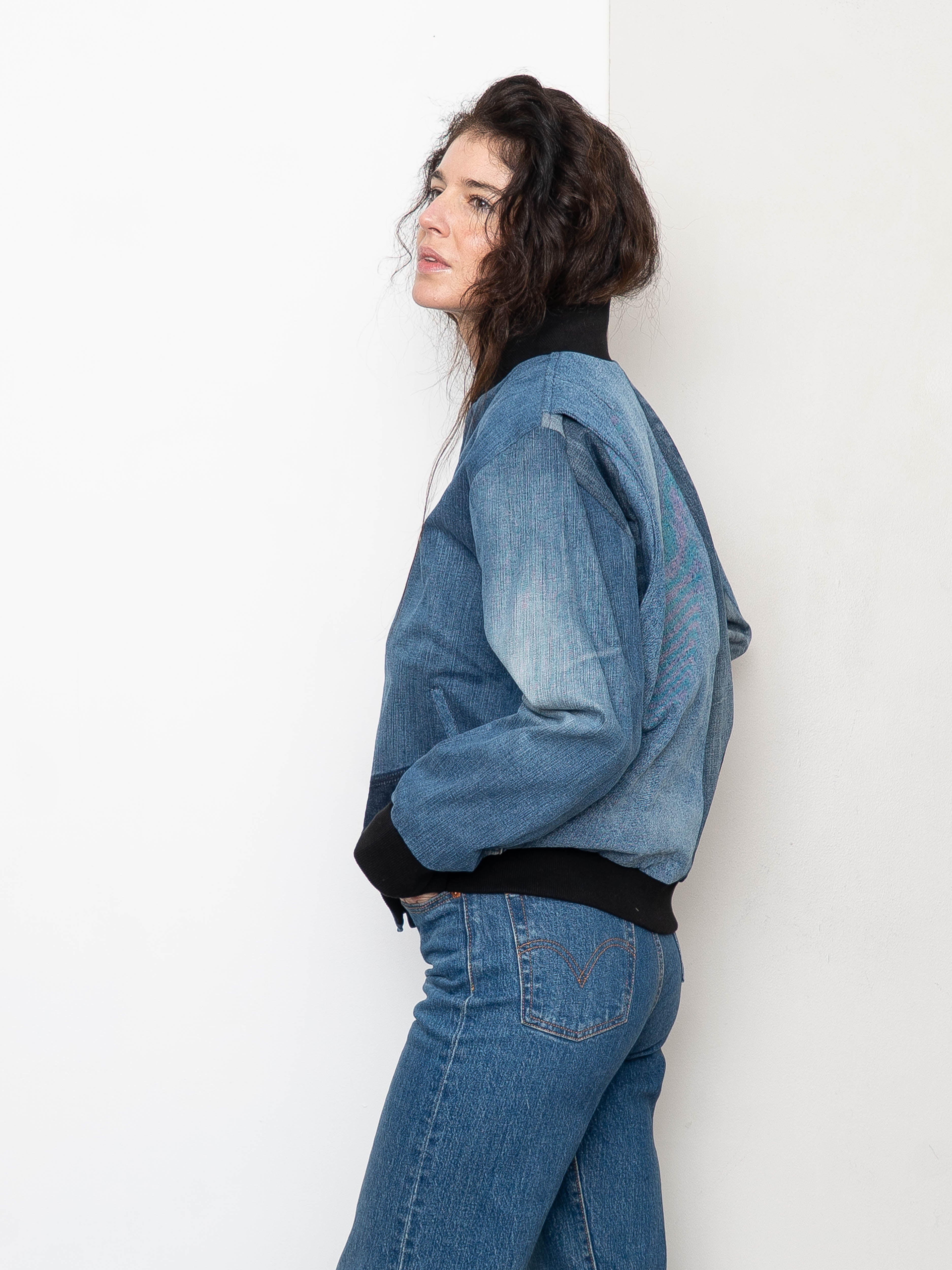 The Veda Denim Bomber Jacket - Medium