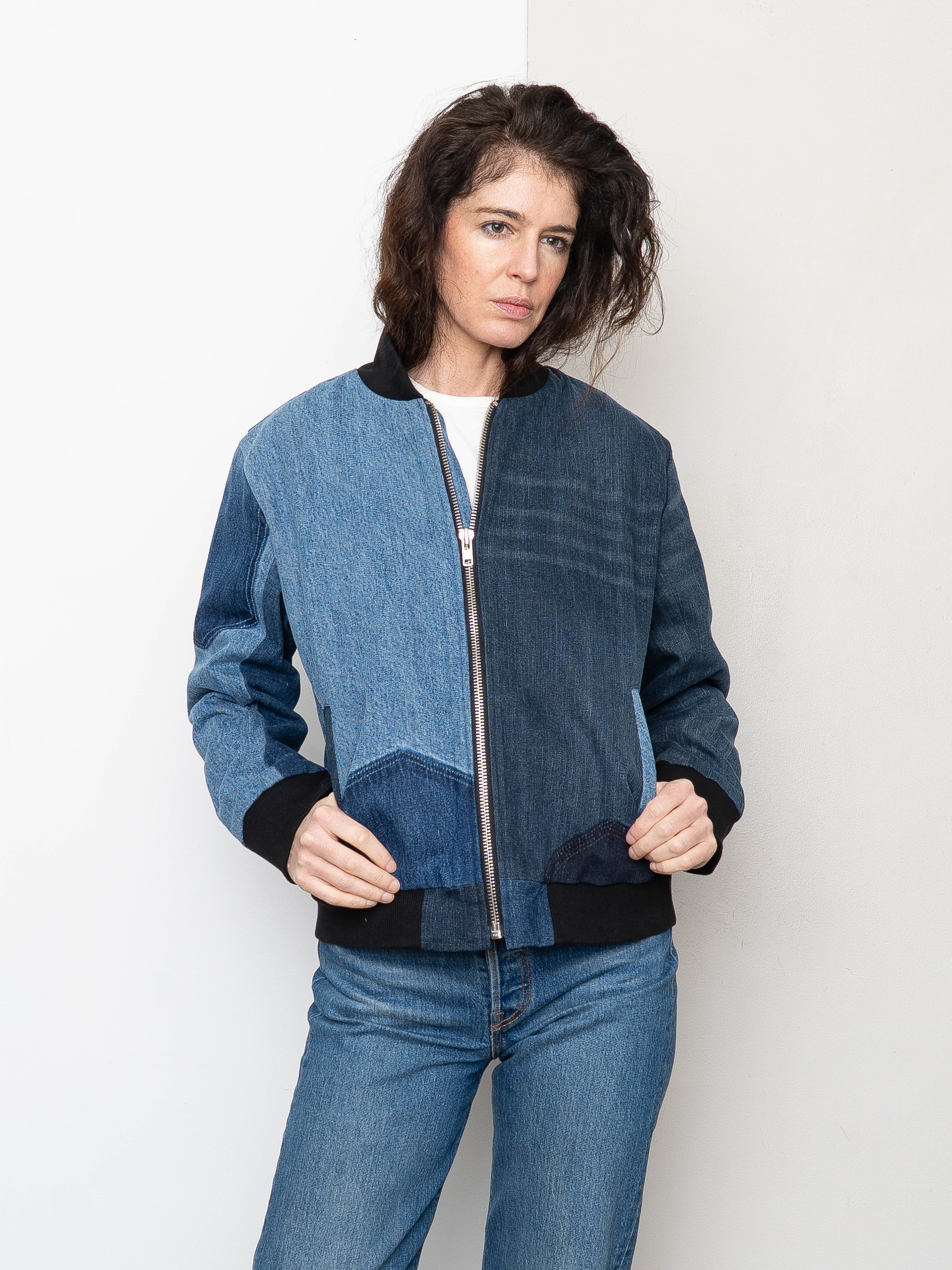 The Veda Denim Bomber Jacket - Medium