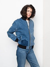 The Veda Denim Bomber Jacket - Medium