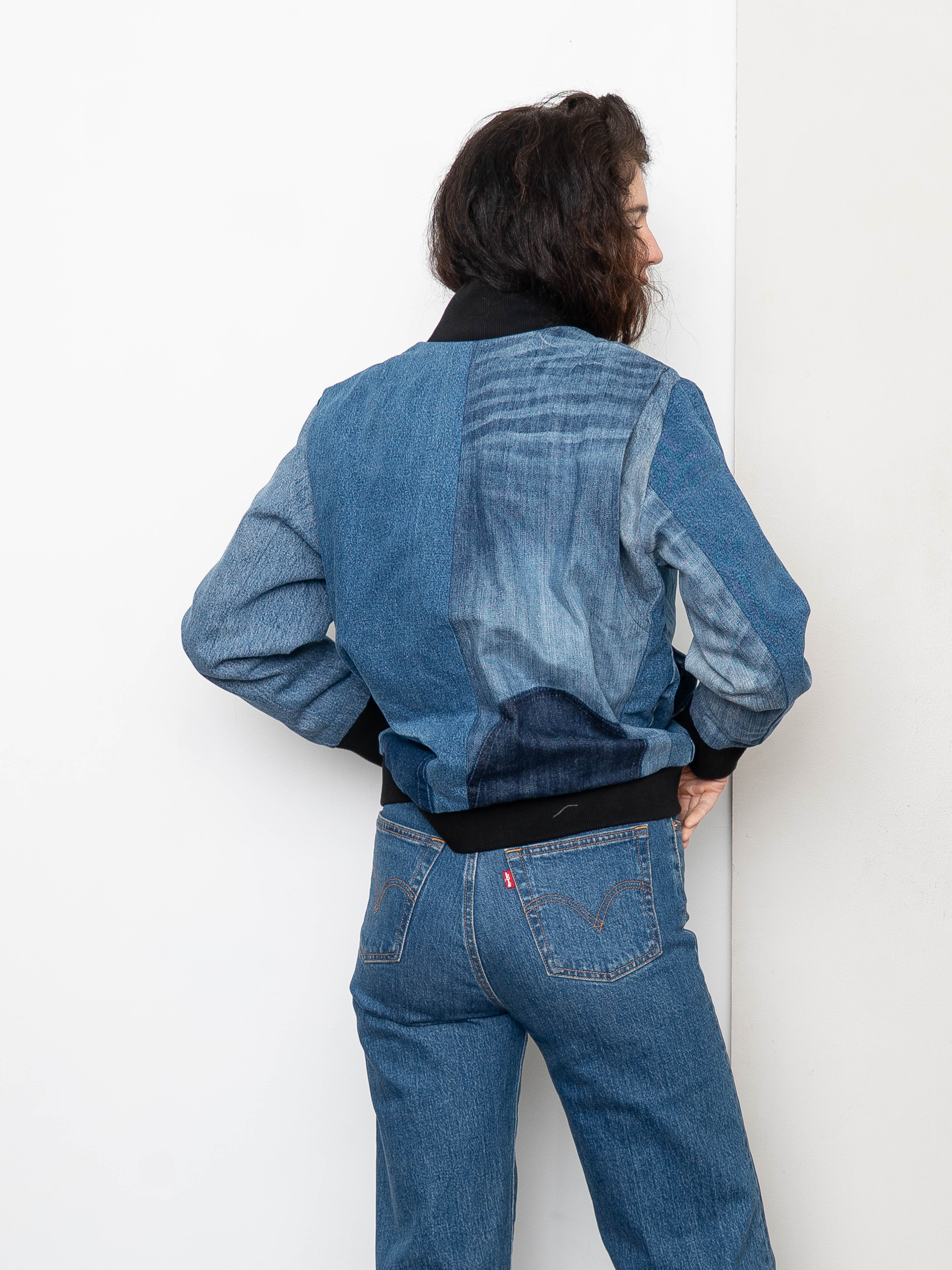The Veda Denim Bomber Jacket - Medium