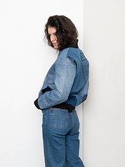 The Veda Denim Bomber Jacket - Medium