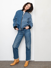 The Veda Denim Bomber Jacket - Medium