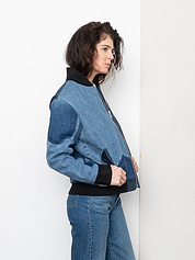 The Veda Denim Bomber Jacket - Medium