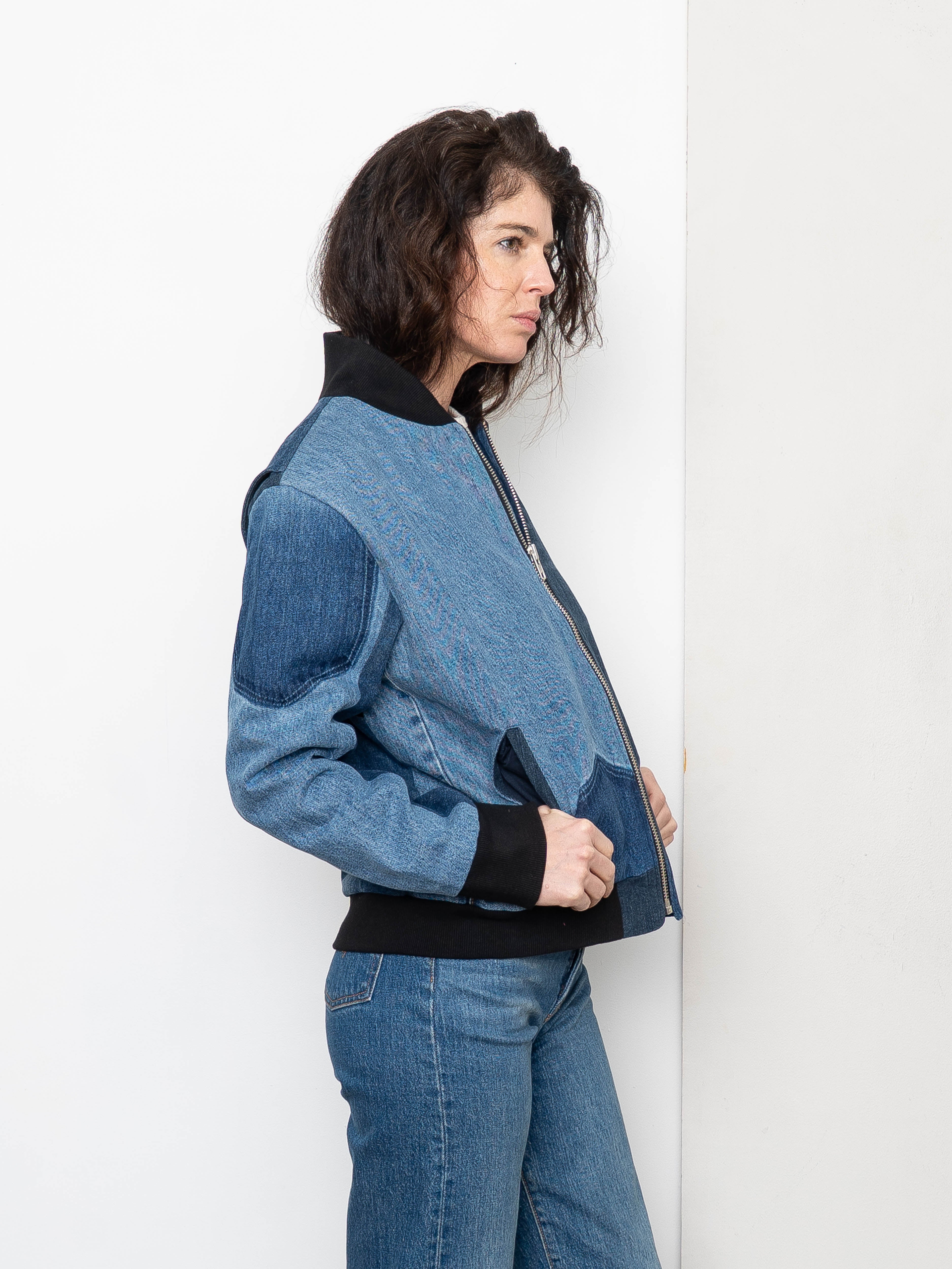The Veda Denim Bomber Jacket - Medium