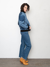 The Veda Denim Bomber Jacket - Medium
