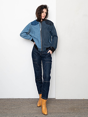 The Veda Denim Bomber Jacket - Medium