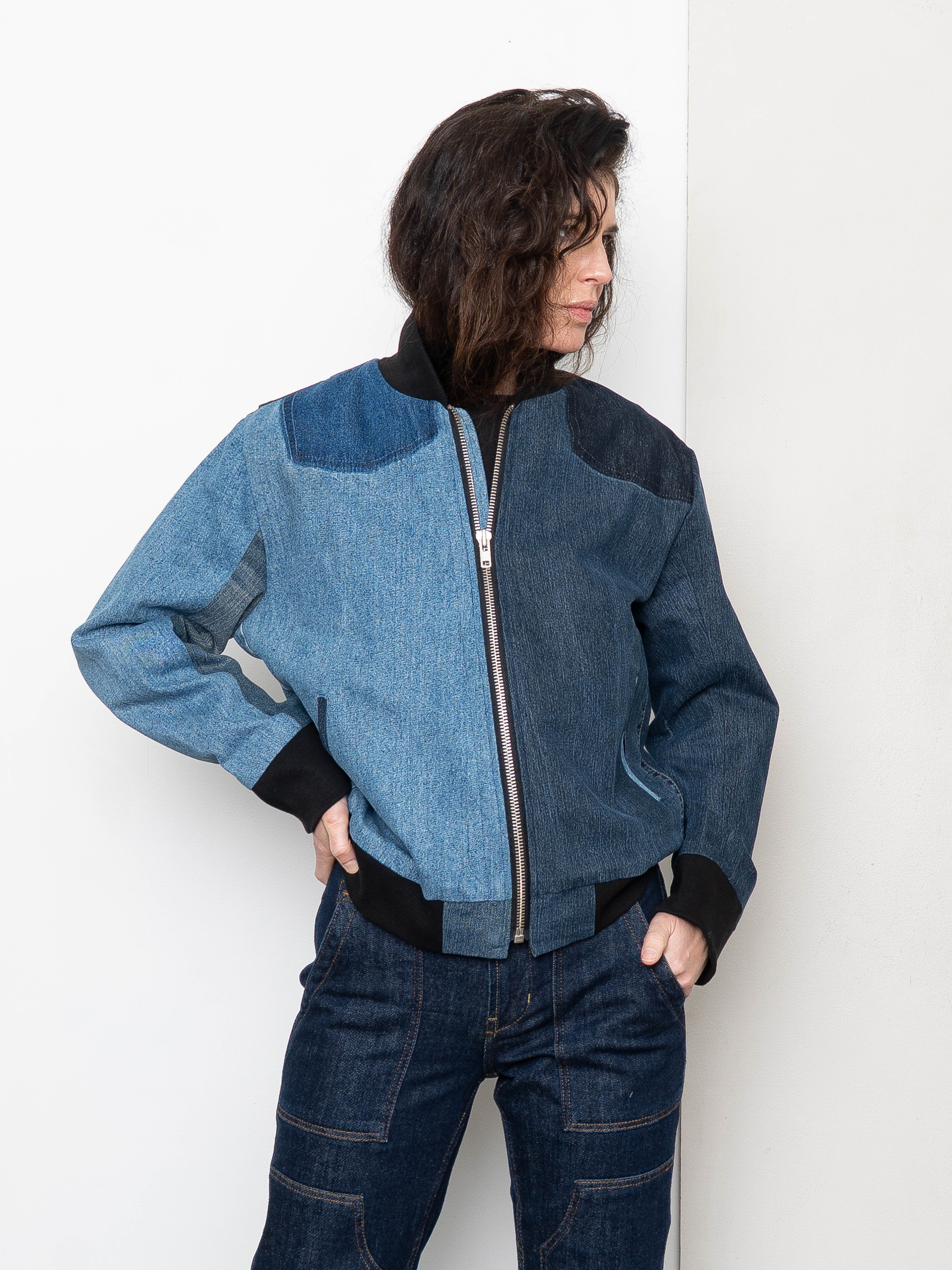 The Veda Denim Bomber Jacket - Medium