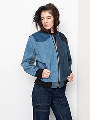 The Veda Denim Bomber Jacket - Medium