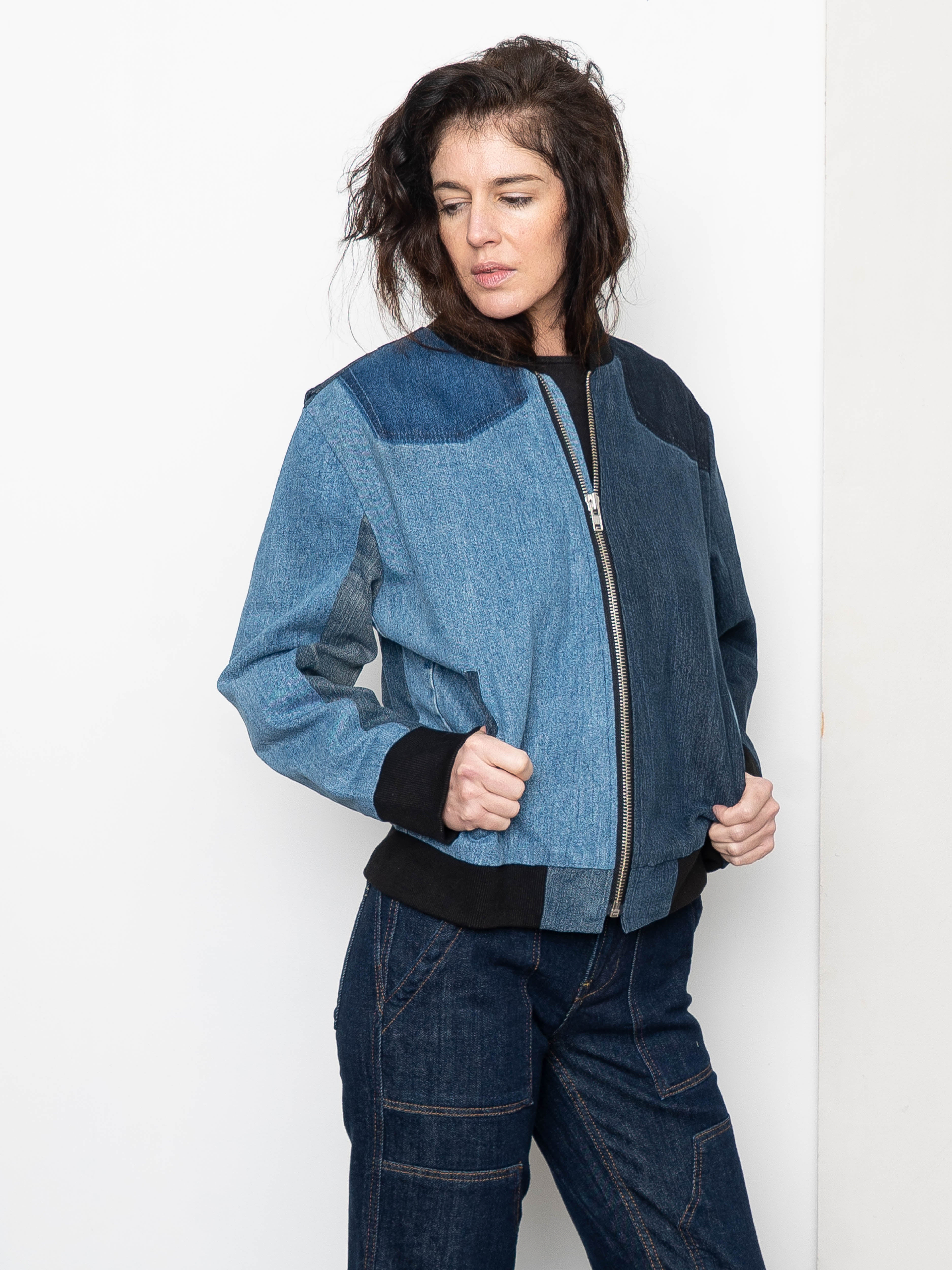 The Veda Denim Bomber Jacket - Medium