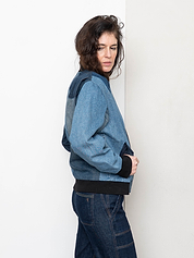 The Veda Denim Bomber Jacket - Medium